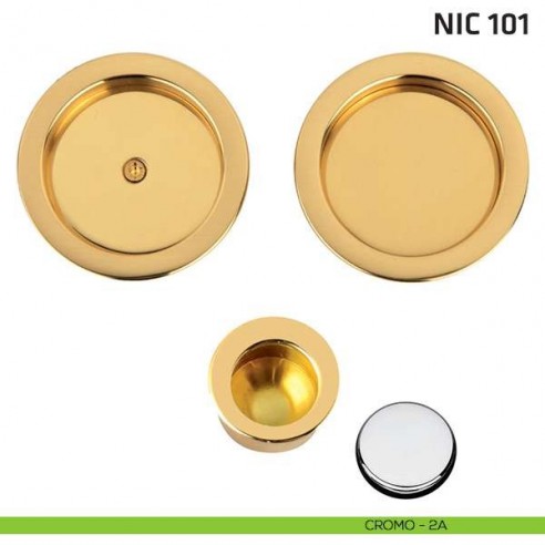 Kit tondo cieco con vite + trascinatore NIC 101 cromo lucido