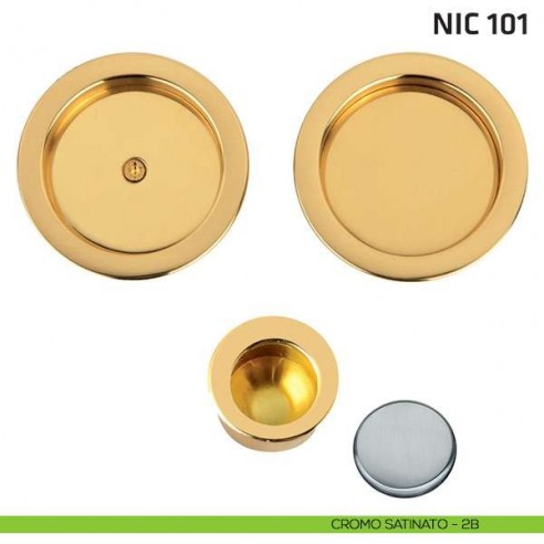 Kit tondo cieco con vite + trascinatore NIC 101 cromo satinato