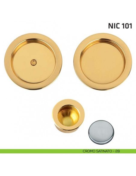 Kit tondo cieco con vite + trascinatore NIC 101 cromo satinato