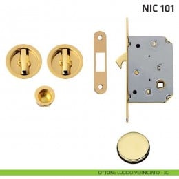 Kit tondo con nottolino + nottolino con trascinatore e serratura NIC 101 2