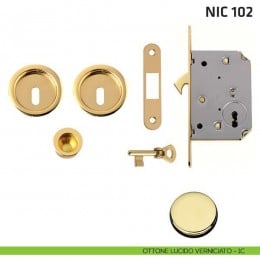 Kit tondo foro chiave con chiave, trascinatore e serratura NIC 102 2