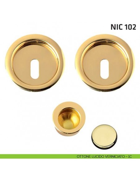 Kit tondo foro chiave + trascinatore NIC 102 ottone lucido verniciato