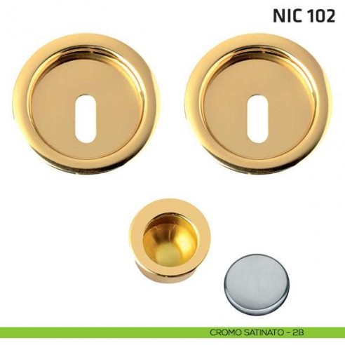 Kit tondo foro chiave + trascinatore NIC 102 cromo satinato