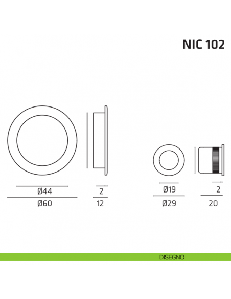 Kit tondo foro chiave + trascinatore NIC 102 disegno