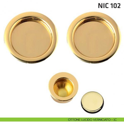 Kit tondo cieco + trascinatore NIC 102 ottone lucido verniciato