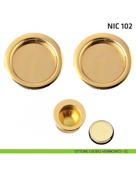 Kit tondo cieco + trascinatore NIC 102 ottone lucido verniciato