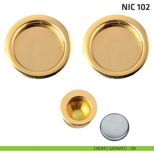 Kit tondo cieco + trascinatore NIC 102 cromo satinato