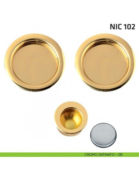 Kit tondo cieco + trascinatore NIC 102 cromo satinato