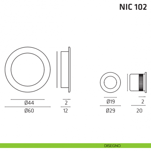 Kit tondo cieco + trascinatore NIC 102 disegno