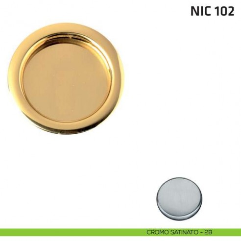 Maniglia incasso tonda cieca NIC 102 cromo satinato