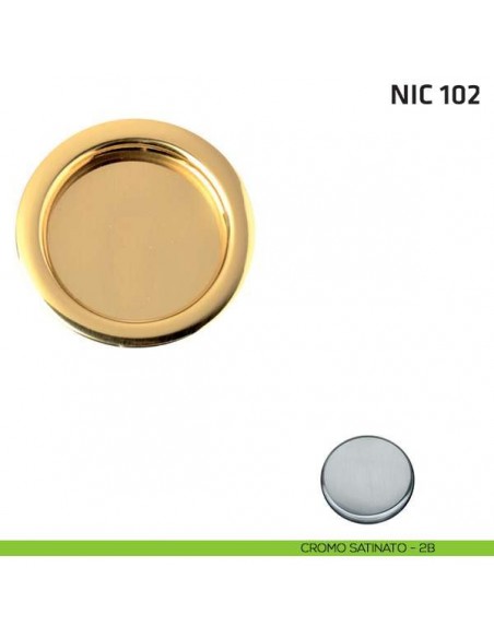 Maniglia incasso tonda cieca NIC 102 cromo satinato