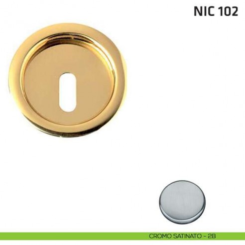 Maniglia incasso tonda foro chiave NIC 102 cromo satinato