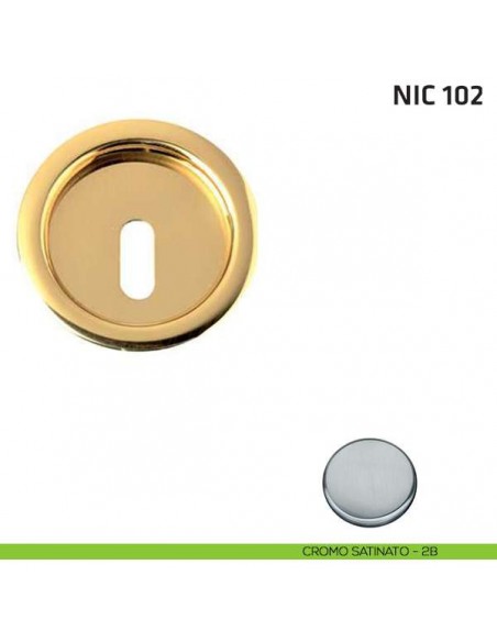 Maniglia incasso tonda foro chiave NIC 102 cromo satinato