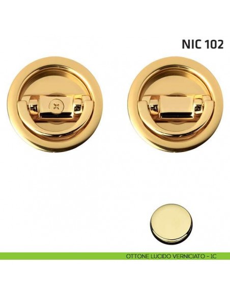 Kit tondo con doppio anello NIC 102 ottone lucido verniciato