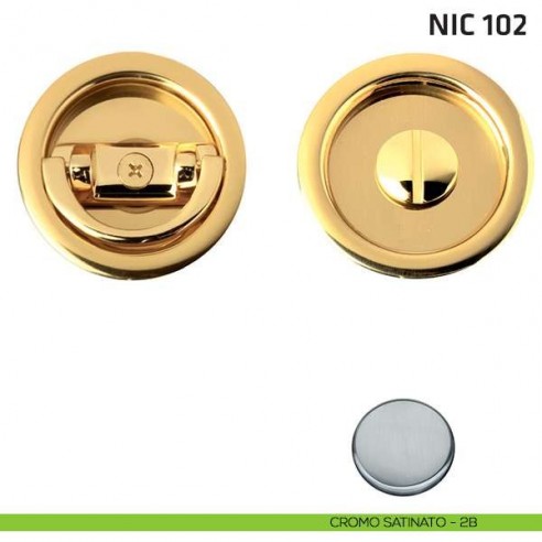 Kit tondo con anello + taglio vite NIC 102 cromo satinato