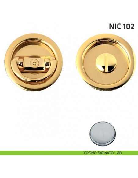 Kit tondo con anello + taglio vite NIC 102 cromo satinato