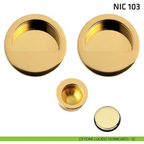 Kit tondo cieco mezzaluna + trascinatore NIC 103 ottone lucido verniciato