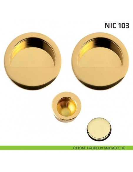 Kit tondo cieco mezzaluna + trascinatore NIC 103 ottone lucido verniciato