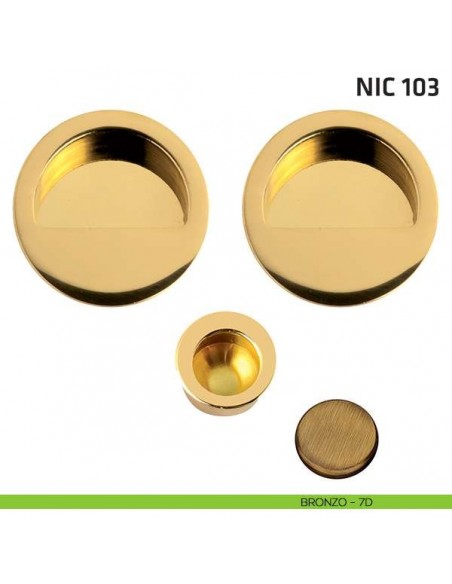 Kit tondo cieco mezzaluna + trascinatore NIC 103 bronzo