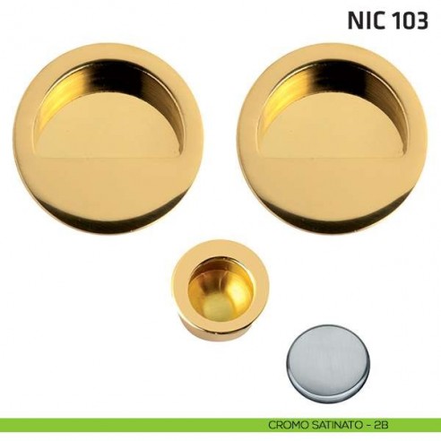 Kit tondo cieco mezzaluna + trascinatore NIC 103 cromo satinato