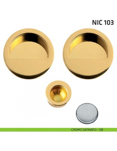 Kit tondo cieco mezzaluna + trascinatore NIC 103 cromo satinato