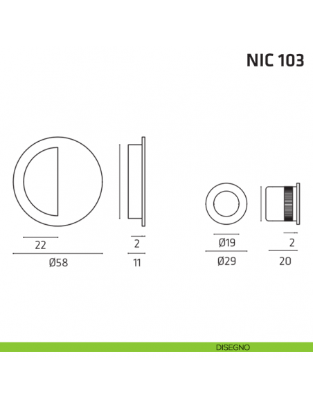Kit tondo cieco mezzaluna + trascinatore NIC 103 disegno