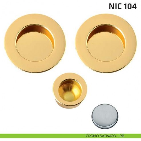 Kit tondo cieco + trascinatore NIC 104 cromo satinato