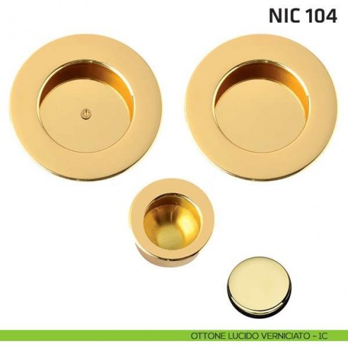 Kit tondo cieco con vite + trascinatore NIC 104 ottone lucido verniciato