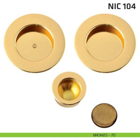 Kit tondo cieco con vite + trascinatore NIC 104 bronzo