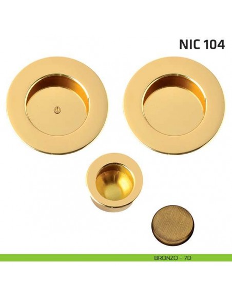 Kit tondo cieco con vite + trascinatore NIC 104 bronzo
