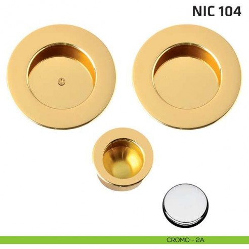 Kit tondo cieco con vite + trascinatore NIC 104 cromo lucido
