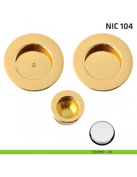 Kit tondo cieco con vite + trascinatore NIC 104 cromo lucido