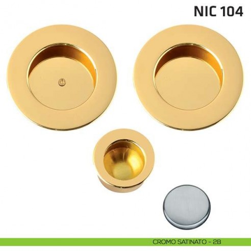 Kit tondo cieco con vite + trascinatore NIC 104 cromo satinato