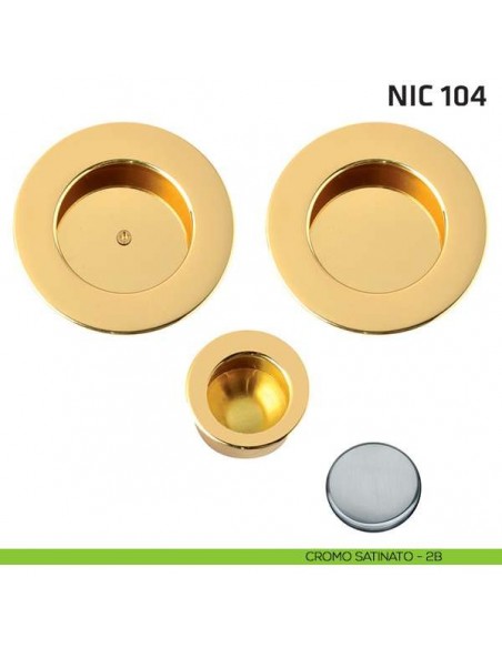 Kit tondo cieco con vite + trascinatore NIC 104 cromo satinato