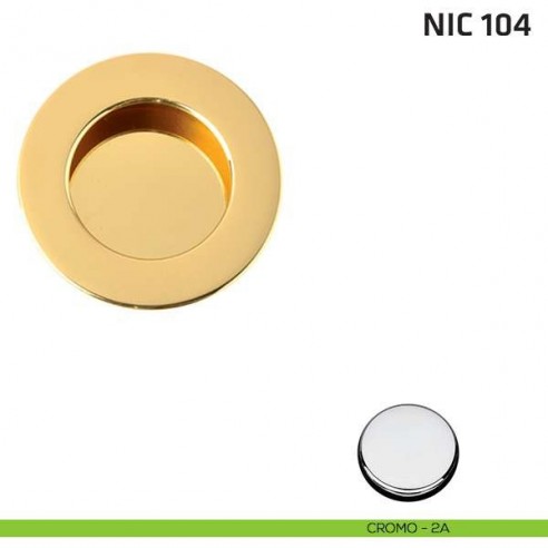 Maniglia incasso tonda cieca NIC 104 cromo lucido