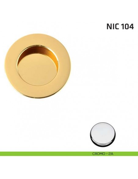 Maniglia incasso tonda cieca NIC 104 cromo lucido