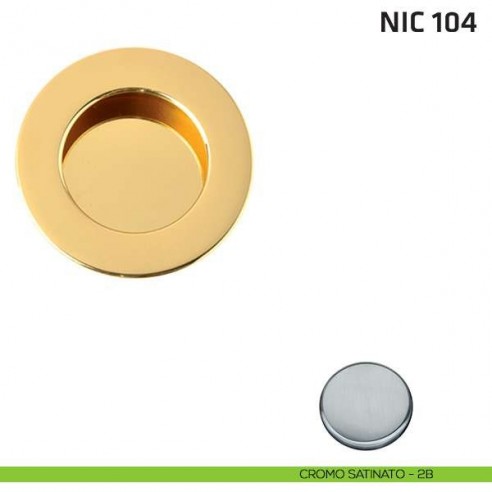 Maniglia incasso tonda cieca NIC 104 cromo satinato