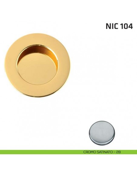 Maniglia incasso tonda cieca NIC 104 cromo satinato