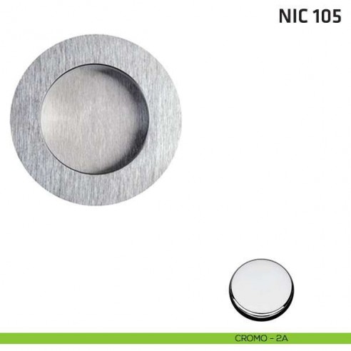 Maniglia incasso tonda cieca NIC 105 cromo lucido