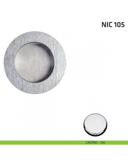 Maniglia incasso tonda cieca NIC 105 cromo lucido