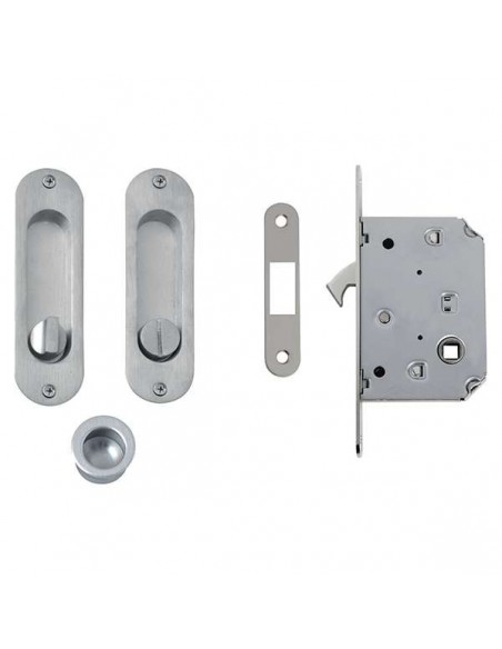 Kit ovale con nottolino + taglio vite con trascinatore e serratura NIC 202