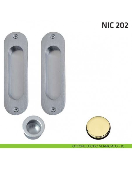 Kit ovale cieco + trascinatore NIC 202 ottone lucido verniciato