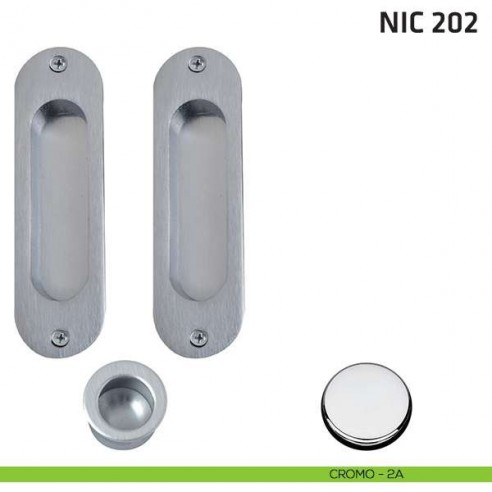Kit ovale cieco + trascinatore NIC 202 cromo lucido