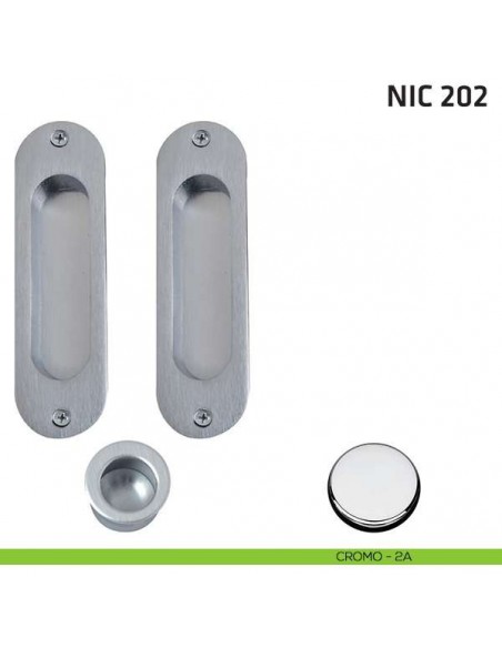 Kit ovale cieco + trascinatore NIC 202 cromo lucido