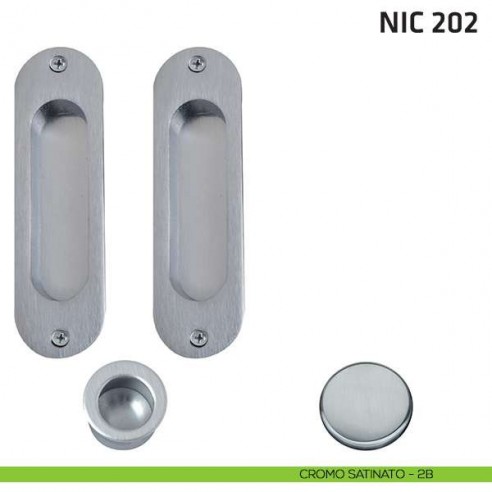 Kit ovale cieco + trascinatore NIC 202 cromo satinato