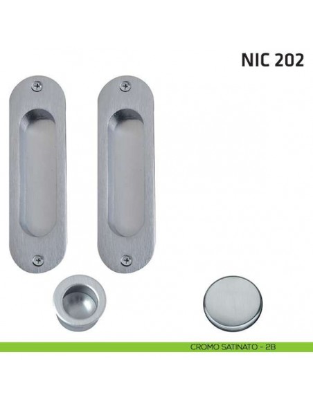 Kit ovale cieco + trascinatore NIC 202 cromo satinato