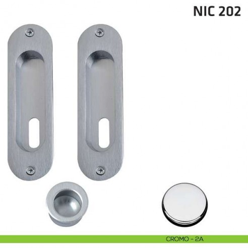 Kit ovale foro chiave + trascinatore NIC 202 cromo lucido