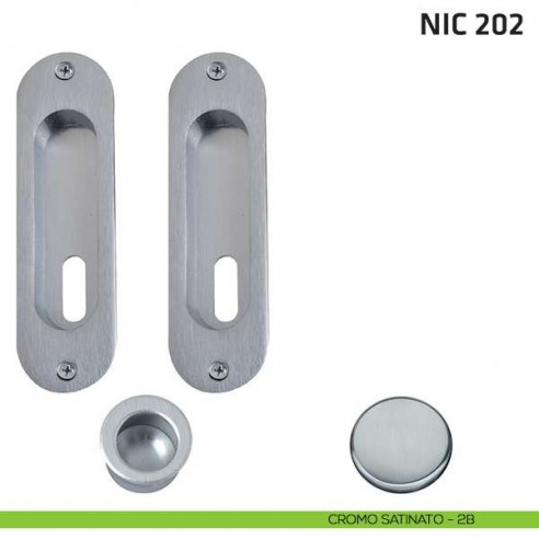 Kit ovale foro chiave + trascinatore NIC 202 cromo satinato