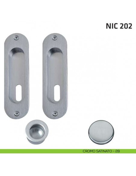 Kit ovale foro chiave + trascinatore NIC 202 cromo satinato