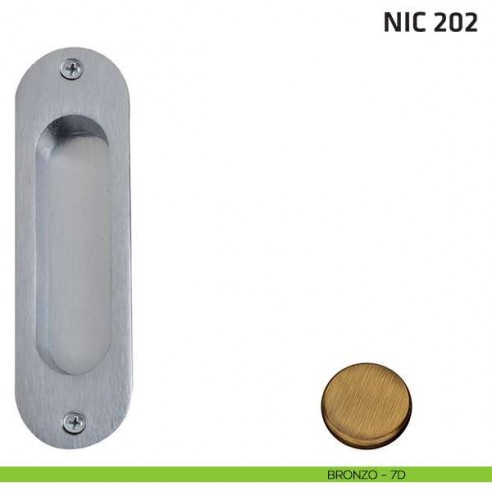 Maniglia incasso ovale cieca NIC 202 bronzo